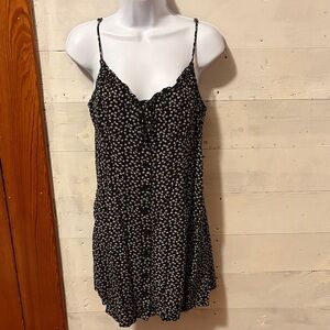 Black Floral Spaghetti Strap Dress